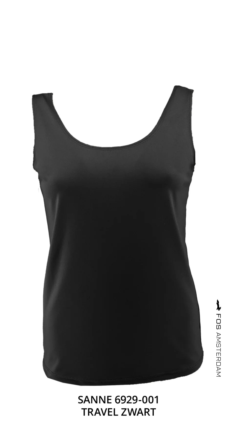 FOS Fashion Top Travelstof 6929 Sanne - 001 Zwart