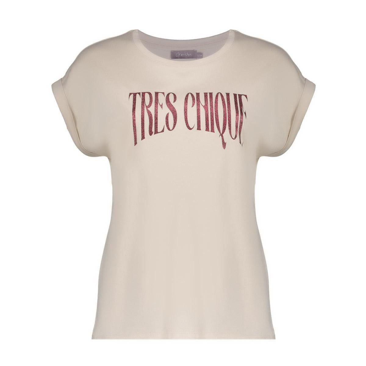 Geisha T-shirt 62143-41 - 720 Sand/Cherry