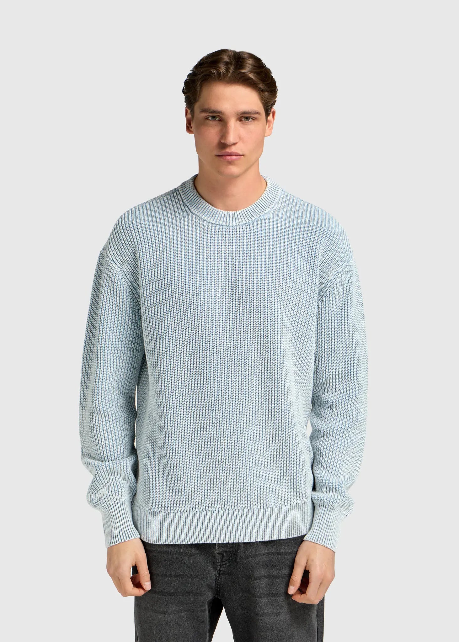 Hang Eleven HA11-7 Trui Washed Knit Crewneck HA11-7 - Light Blue