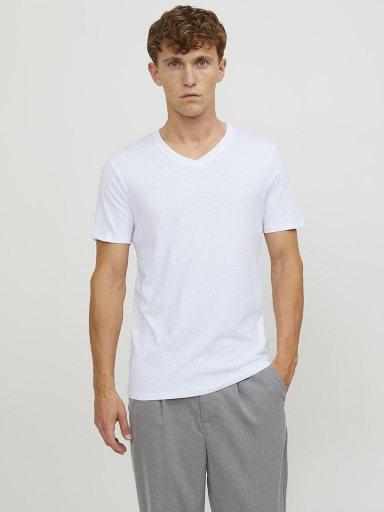 Jack & Jones T-shirt V-Neck 2 Pack JACBASIC 12133914 - White