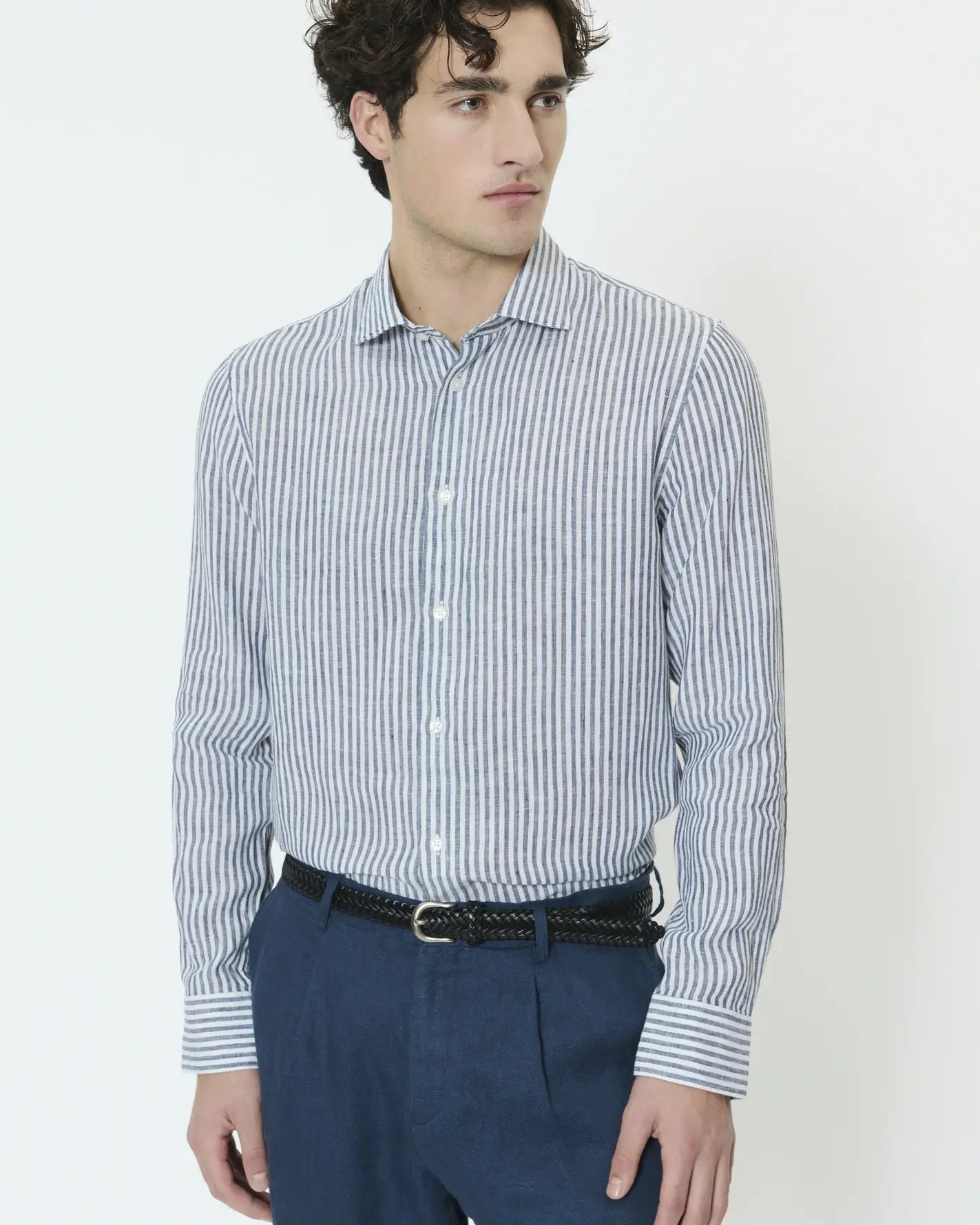 Matinique Linnen Overhemd MAmarc 30207239 - 194011 Dark Navy