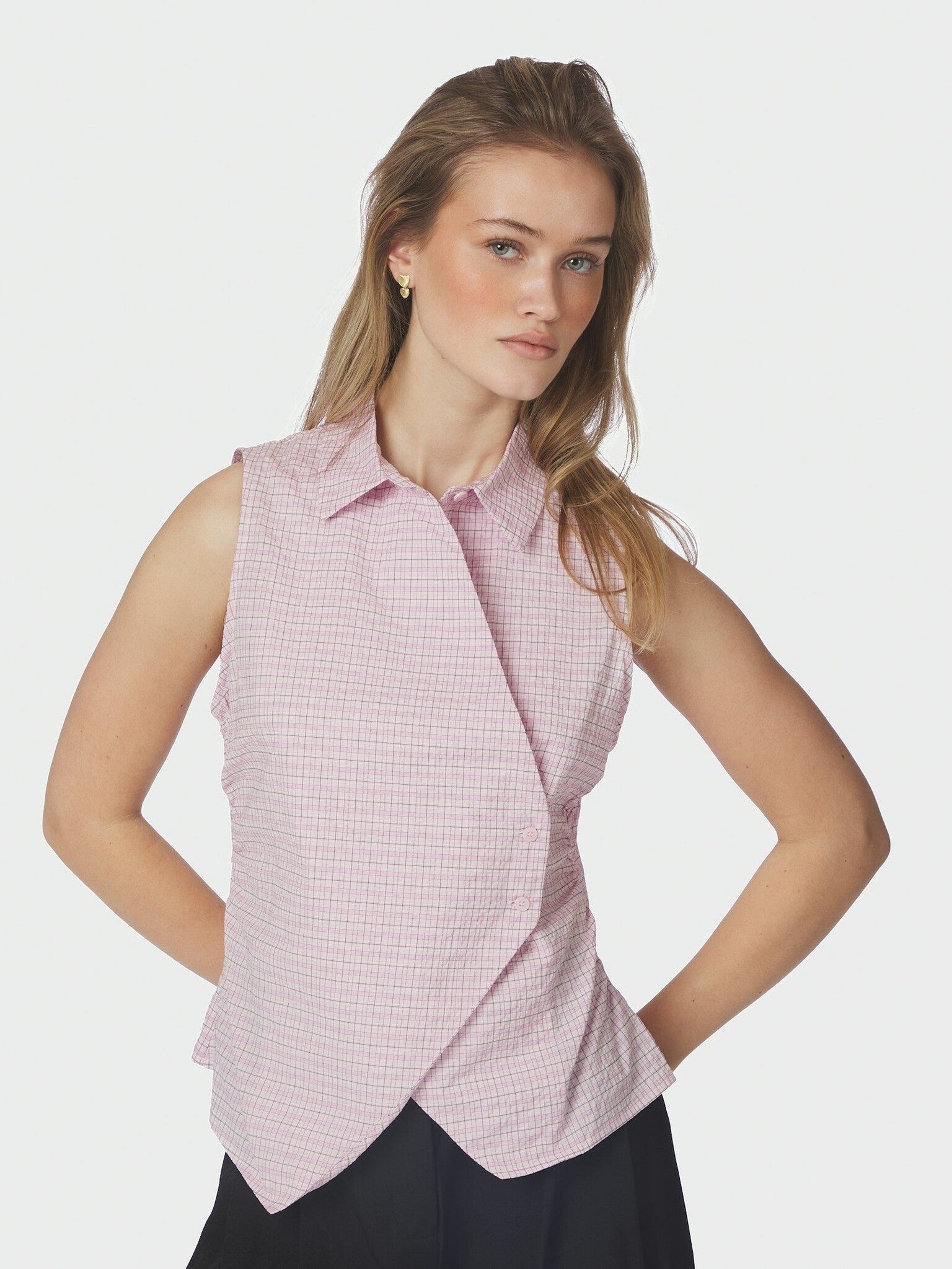 Neo Noir Top Celest Check 169021 - 754 Light Pink