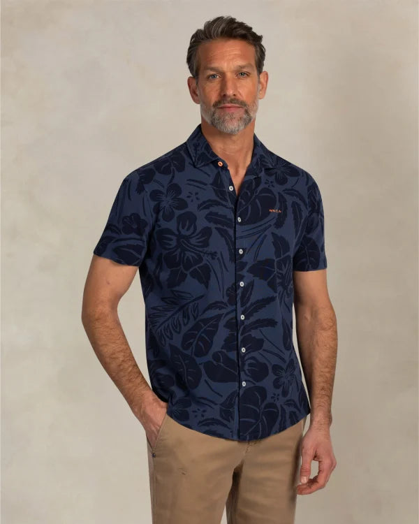 New Zealand Auckland Overhemd Korte Mouw 26CN589S - 2616 Navy Sky