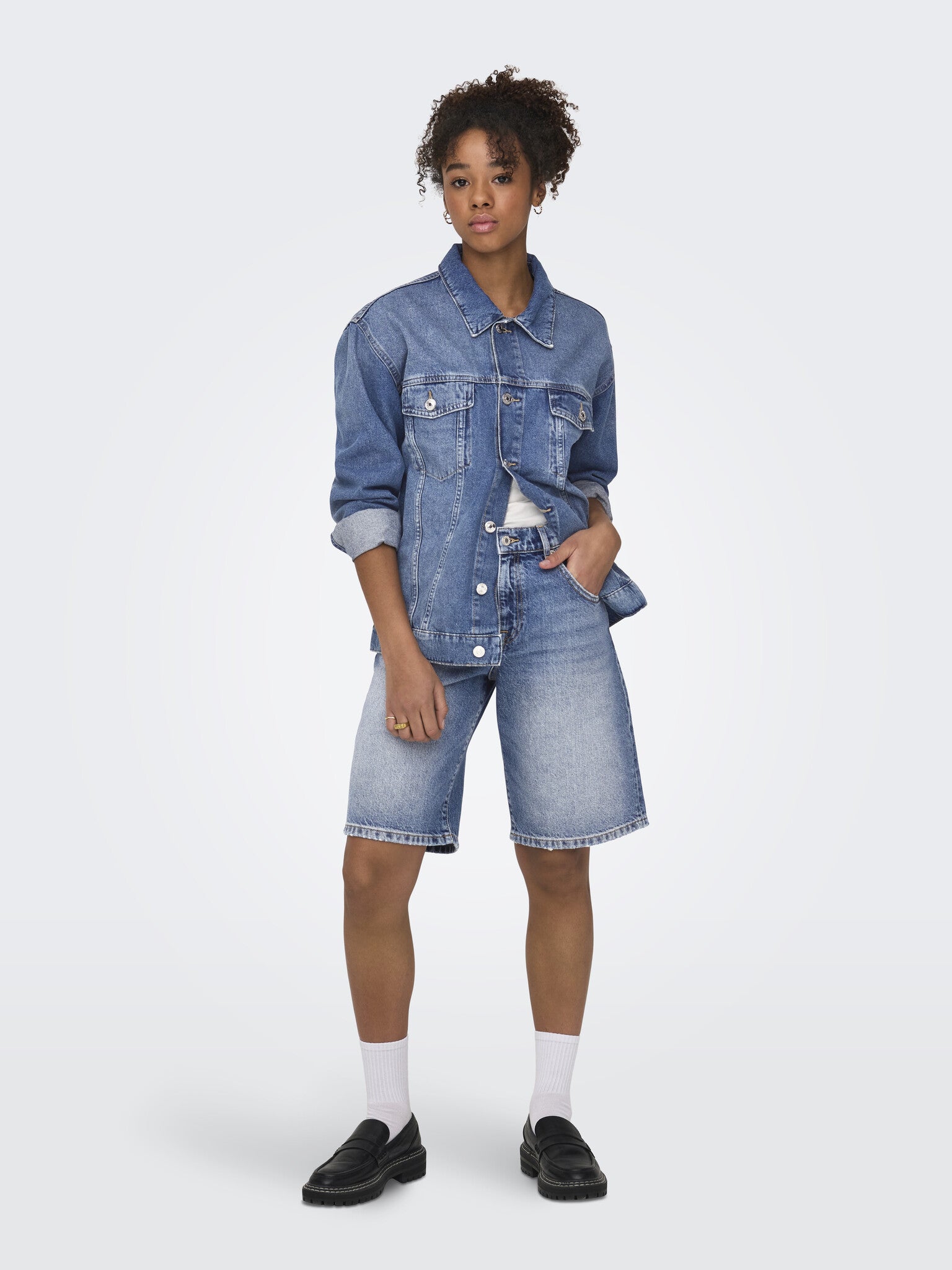 Only Baggy Short ONLMATE 15340976 - 4674440 Medium Blue Denim