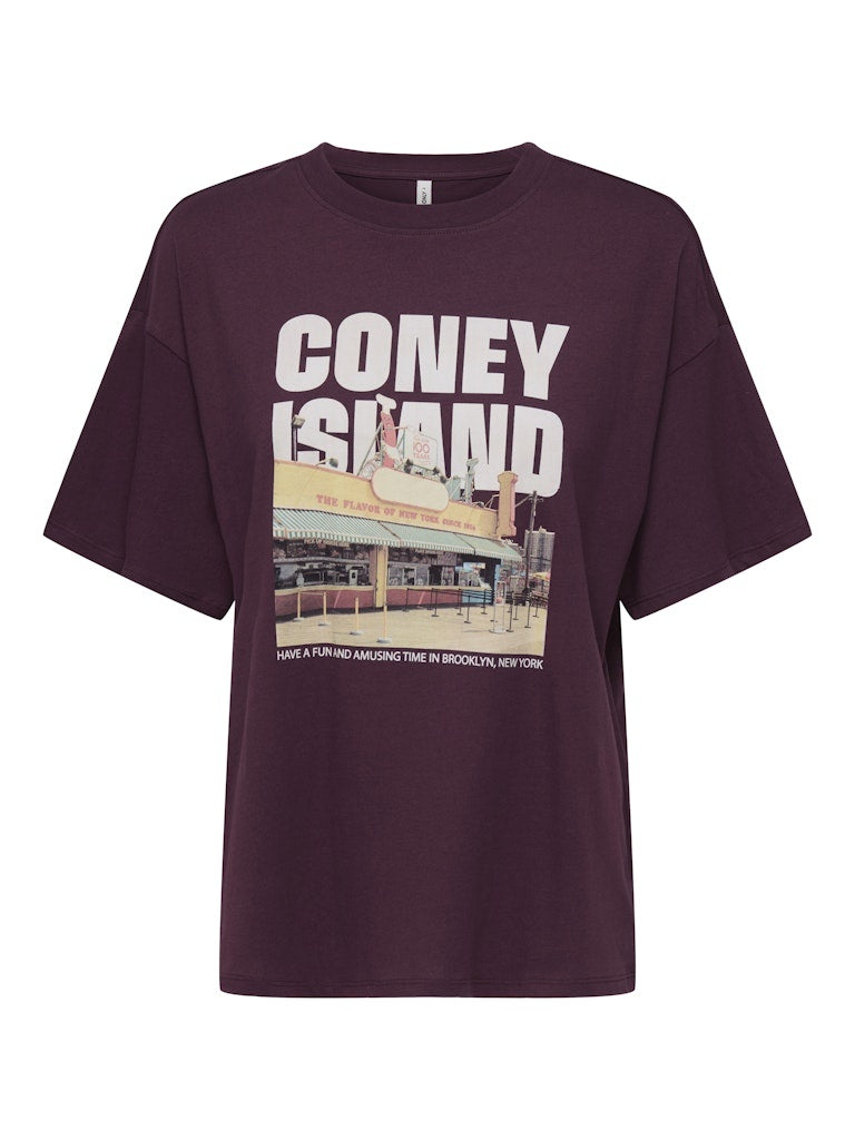 Only T-shirt ONLMILA 15372177 - Grape Wine
