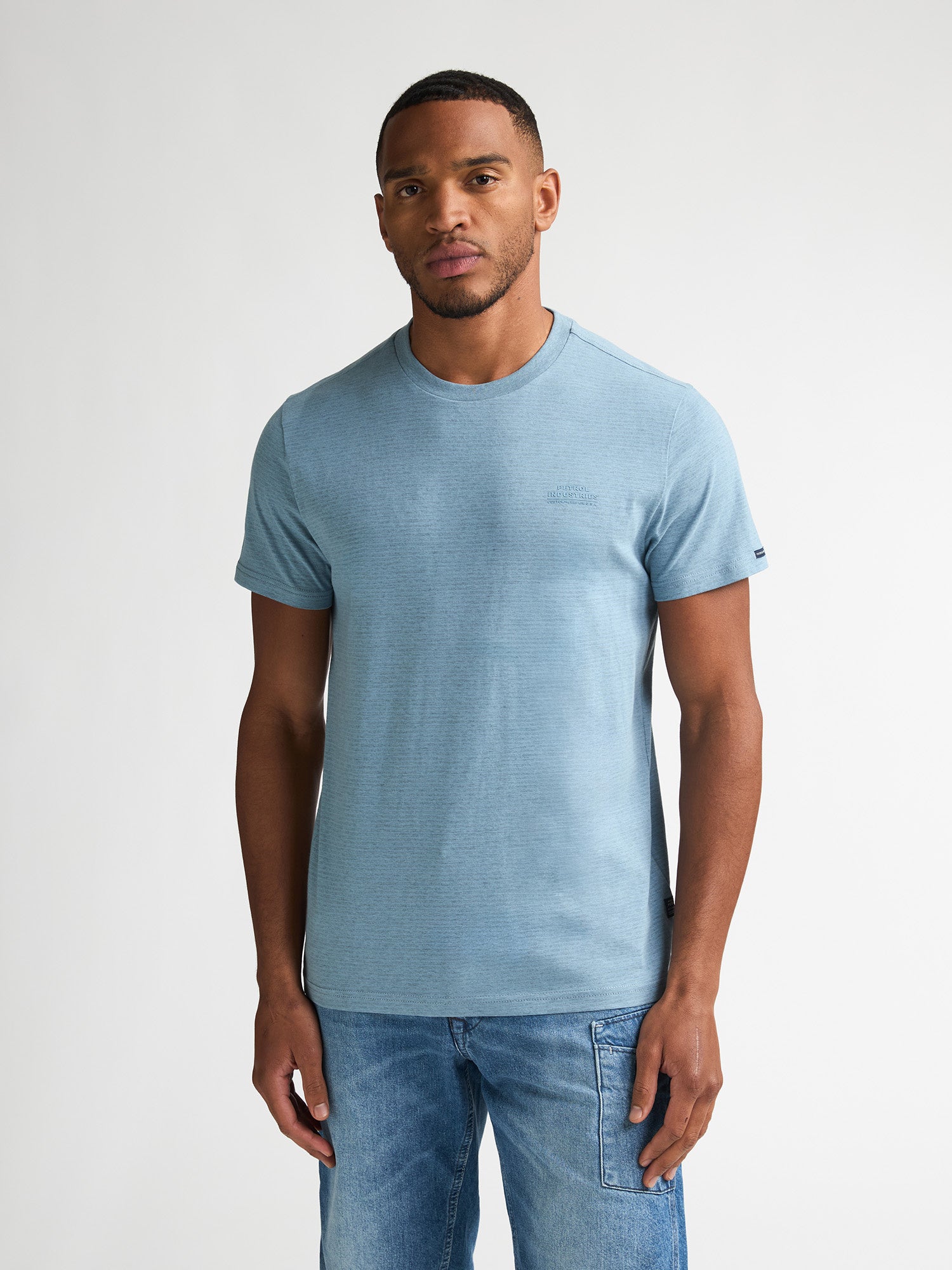Petrol T-Shirt M-1060-TSR637 - 5195 Marble Blue