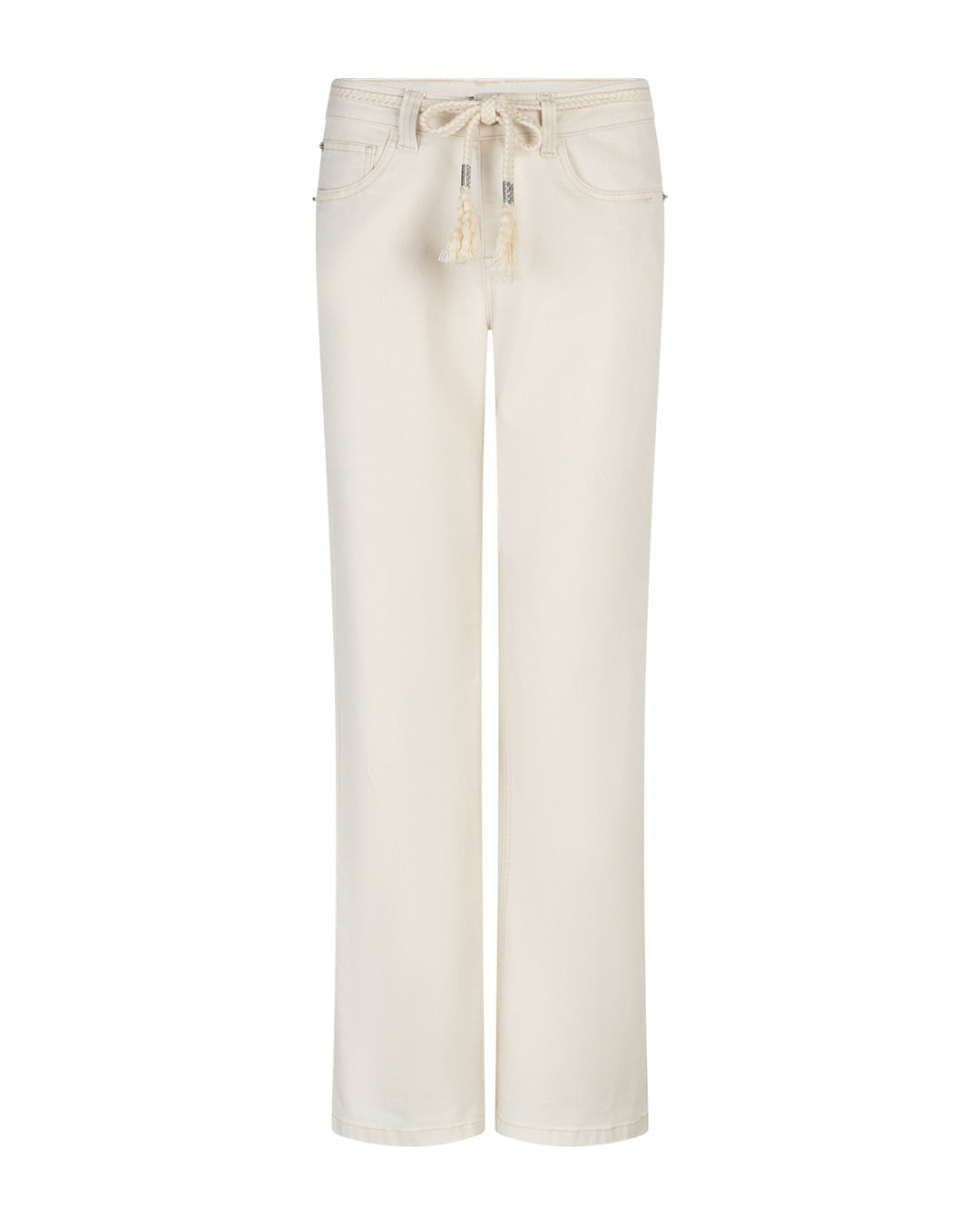 Red button Wide Leg Jeans Colette SRB4902 - Ecru