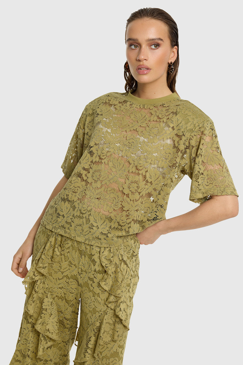 Refined Department Kanten T-Shirt Angie R2605757170 - 702 Army