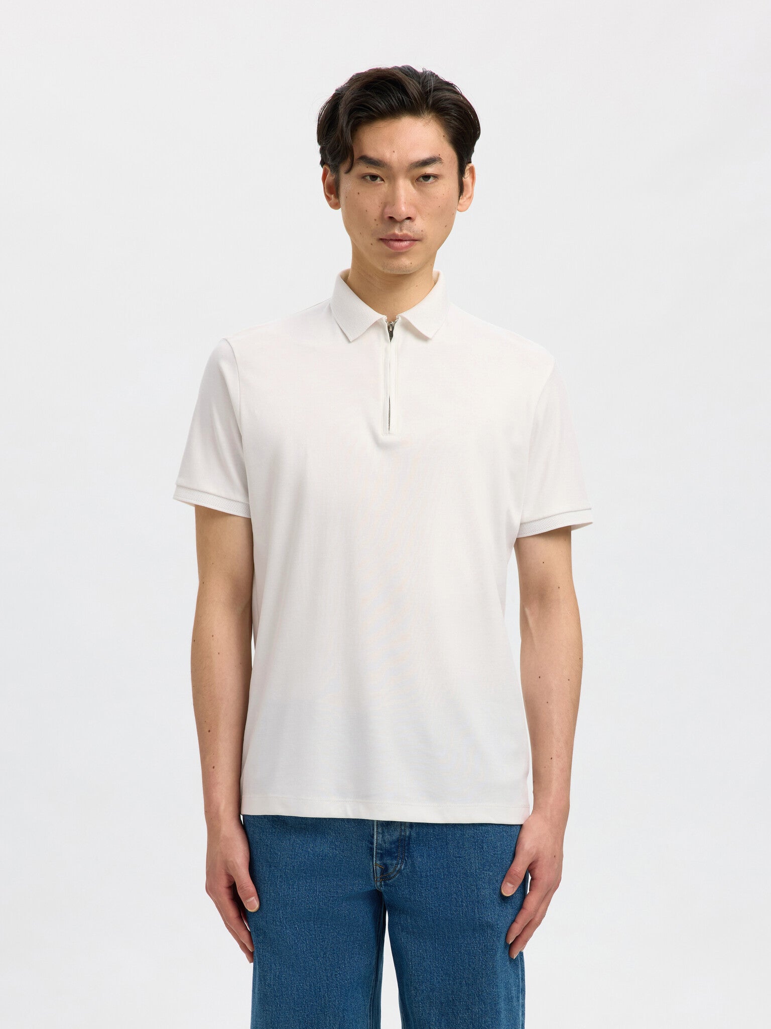 Selected Polo 16079026 - 3907392 Cloud dancer