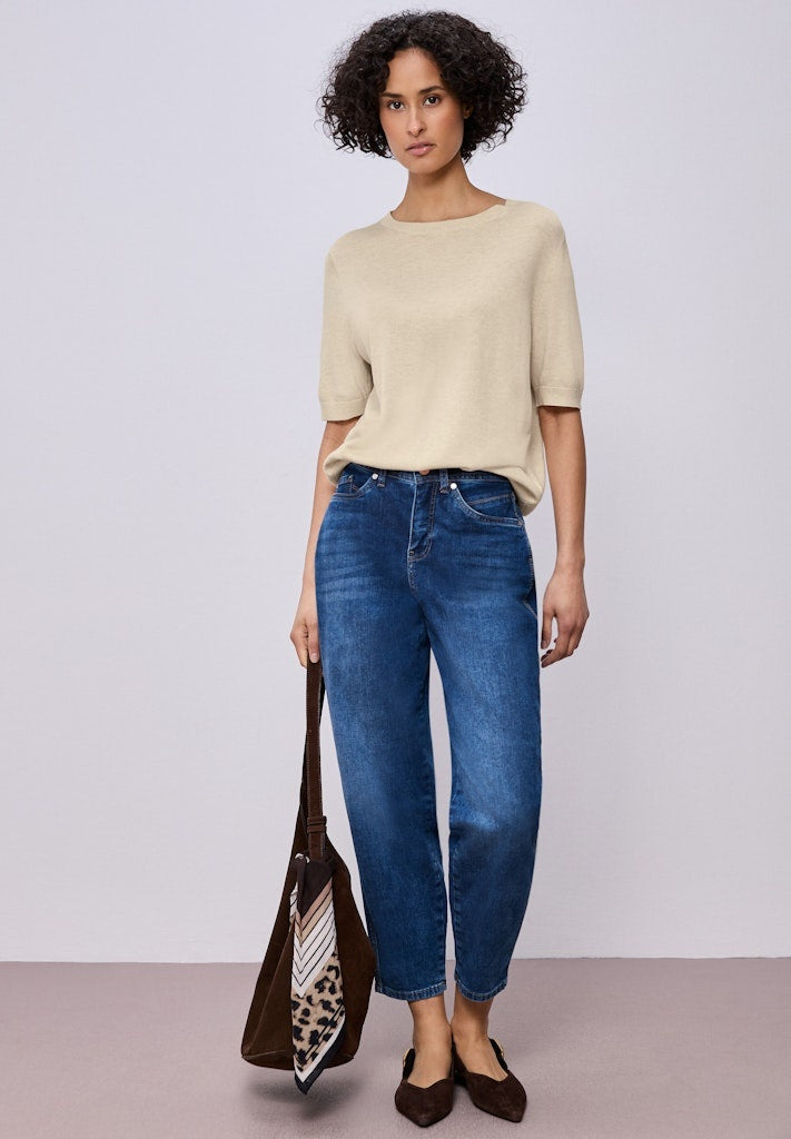Street One Trui Korte Mouw 303818 - 17514 Smoke Beige Mel.