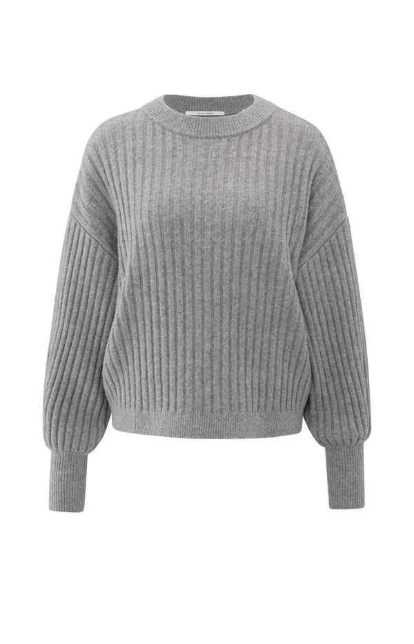 YAYA Geribde trui 01-000538-510 - 99032 Taupe Grey