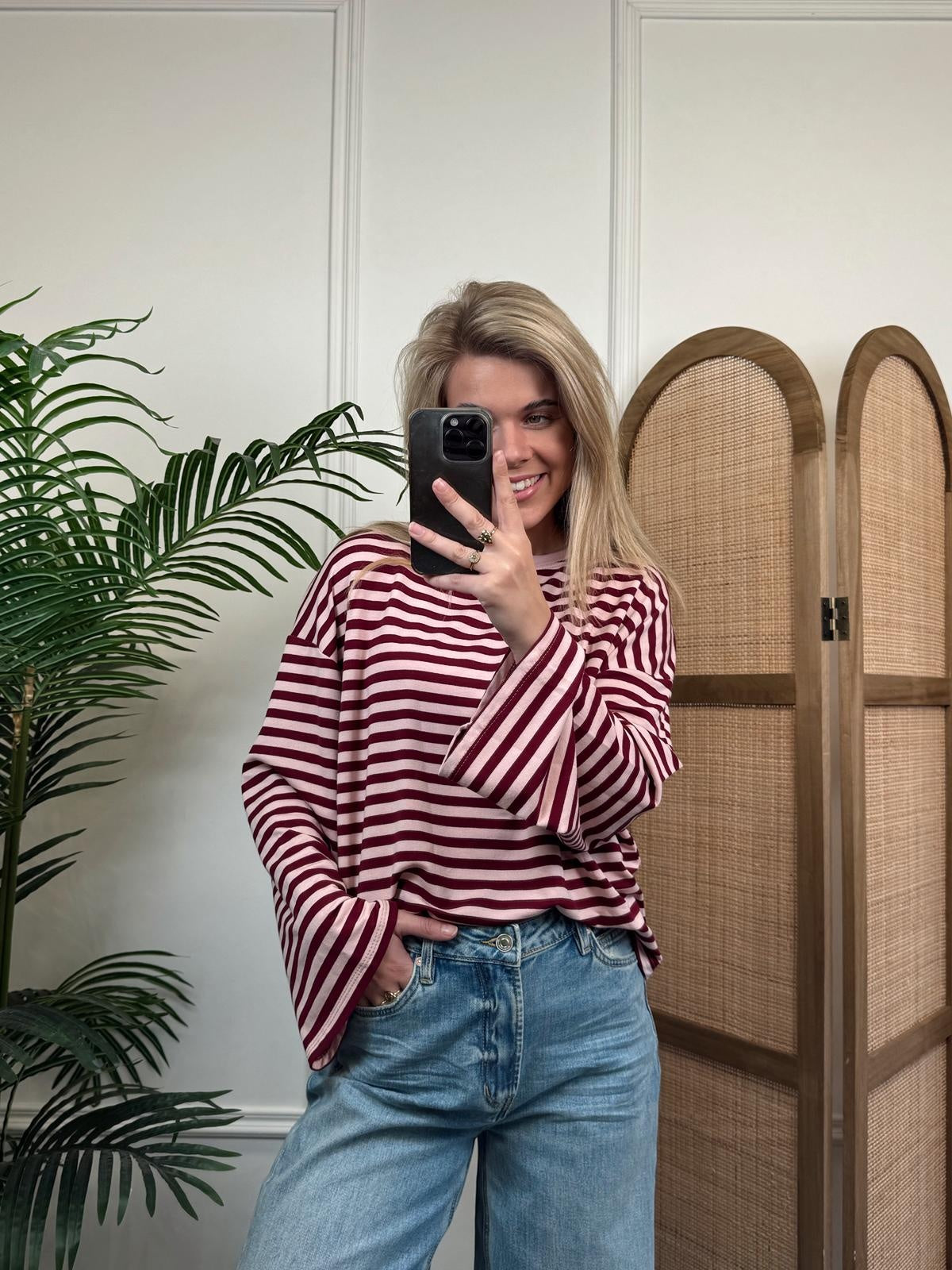 Ambika Longsleeve 1680 - Bordeaux/Roze
