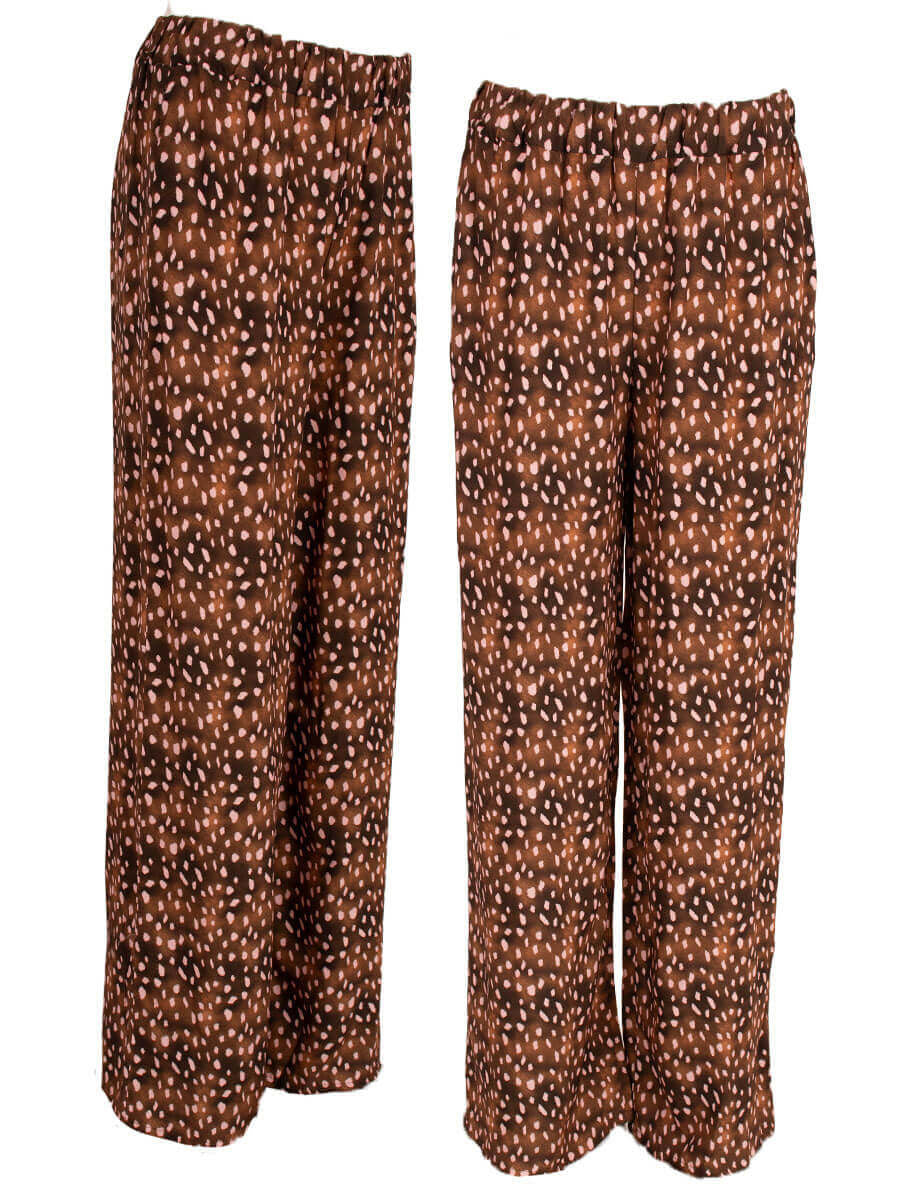 Azzurro Broek A-5580 - Dark Brown/Pink