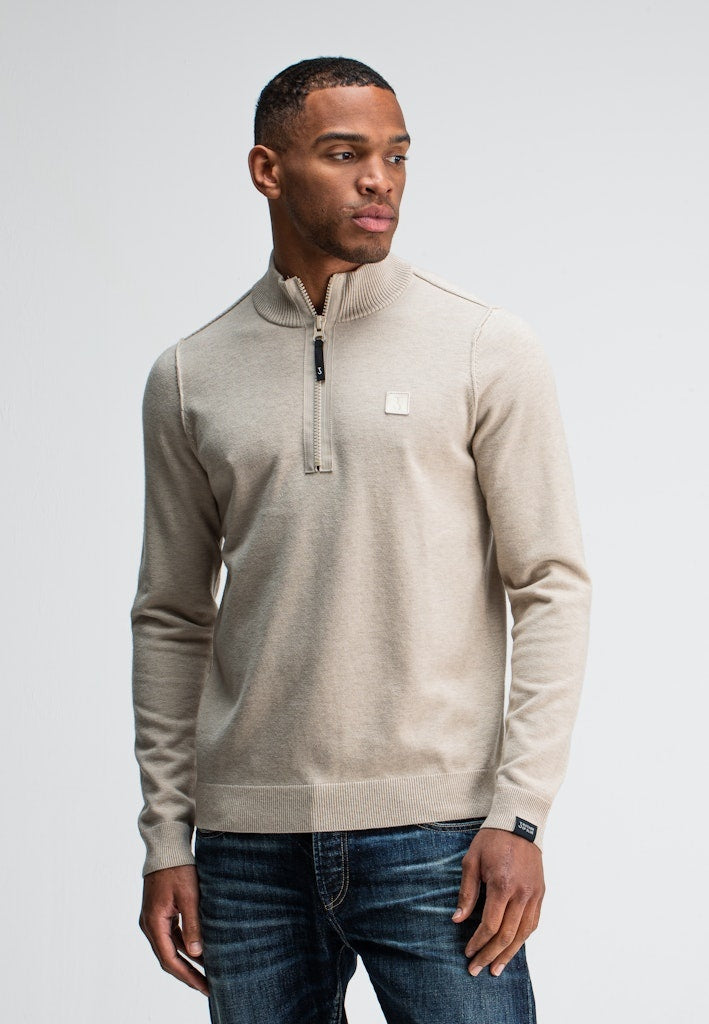 Butcher of Blue Half-Zip Trui Clifden 1926002 - 697 Lt. Sand