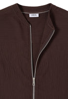 Cecil Blouse Met Rits 346426 -17493 Macchiato Brown