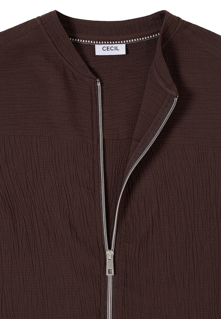 Cecil Blouse Met Rits 346426 -17493 Macchiato Brown