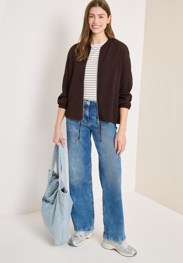 Cecil Blouse Met Rits 346426 -17493 Macchiato Brown