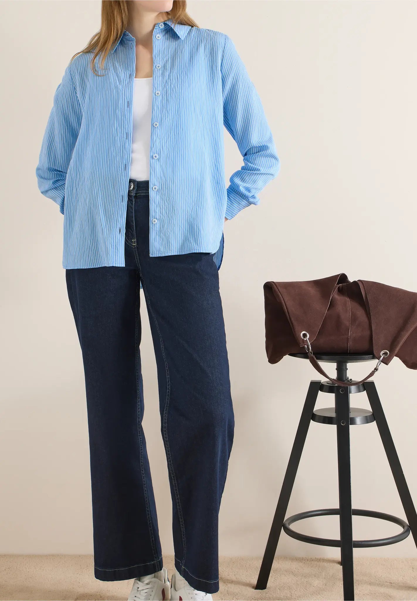 Cecil Blouse Seersucker B346304 - Fountain Blue