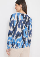 Cecil Dunne trui Lange Mouw V-Neck 324651 - 35513 Universal Blue Melange