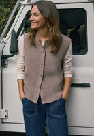 Cecil Gilet Rib 254114 - 17571 Urban Taupe Melange