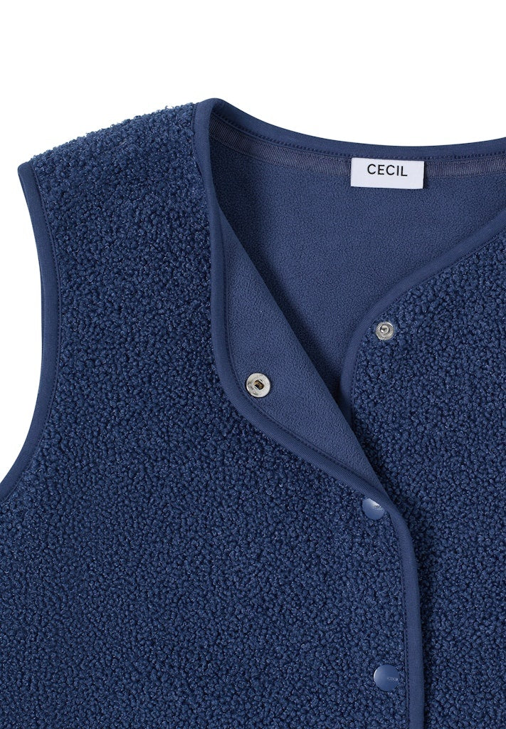 Cecil Gilet Teddy 220309 - 17473  Sporty Denim Blue