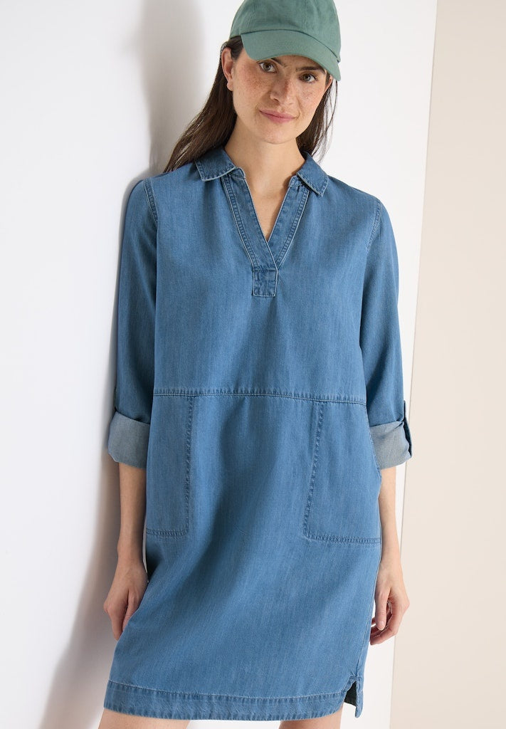 Cecil Jurk Denim Look 144792 - 10281 Mid Blue Wash