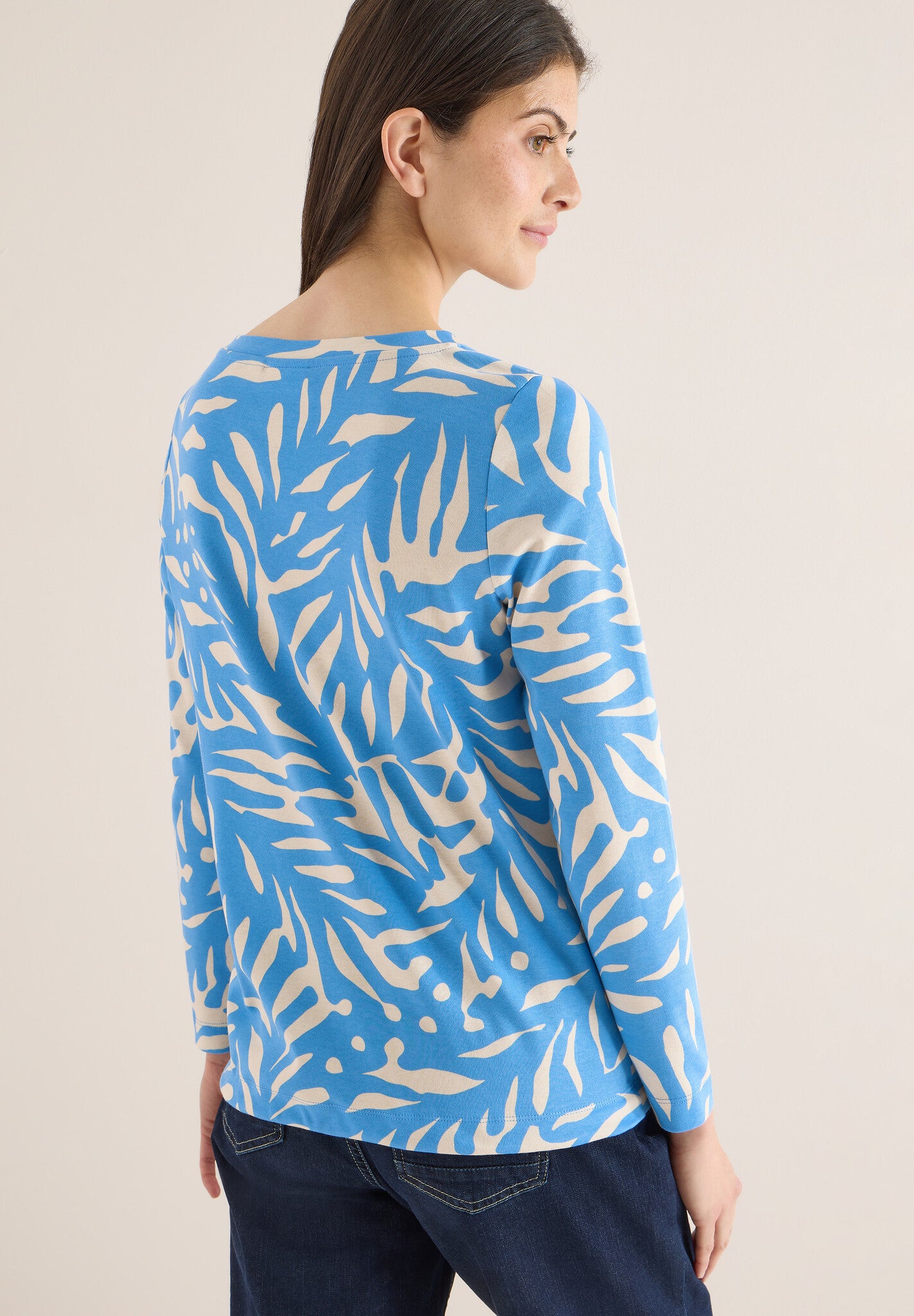 Cecil Shirt Lange Mouwen 324560 Boatneck  - 27372  Fountain Blue