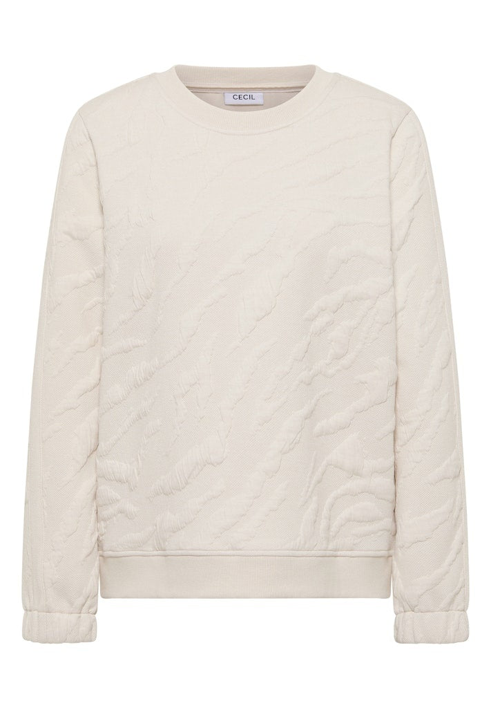 Cecil Sweater Zebra AOP - 16767 Light Beige