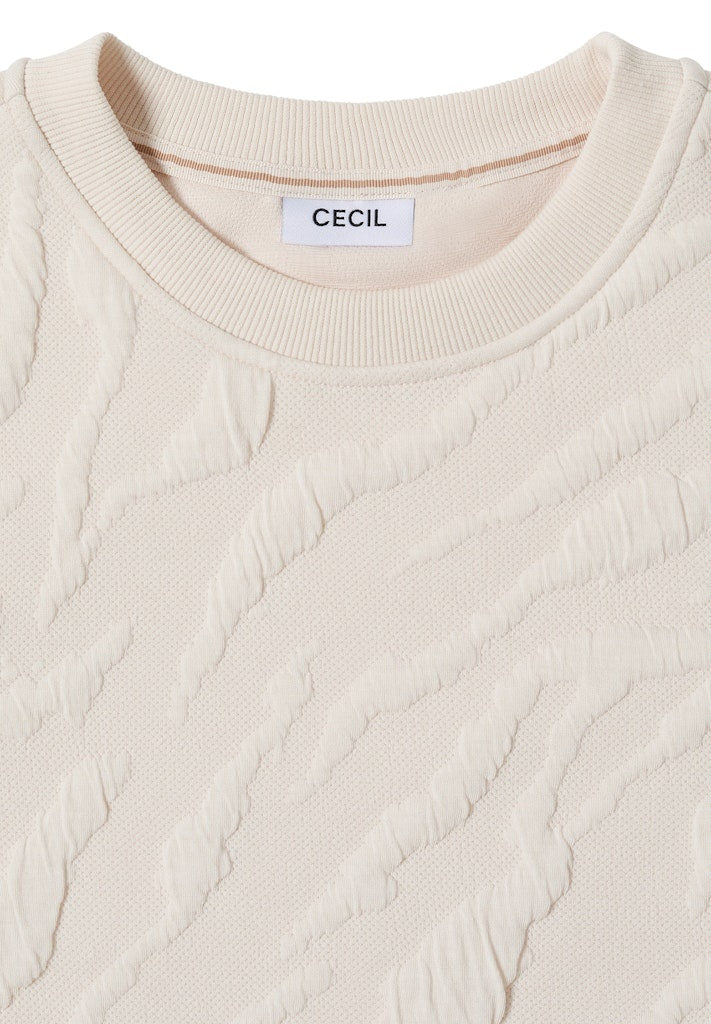 Cecil Sweater Zebra AOP - 16767 Light Beige
