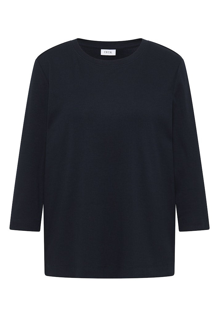 Cecil T-shirt NOS Solid Rib - 16831 Urban Dark Blue