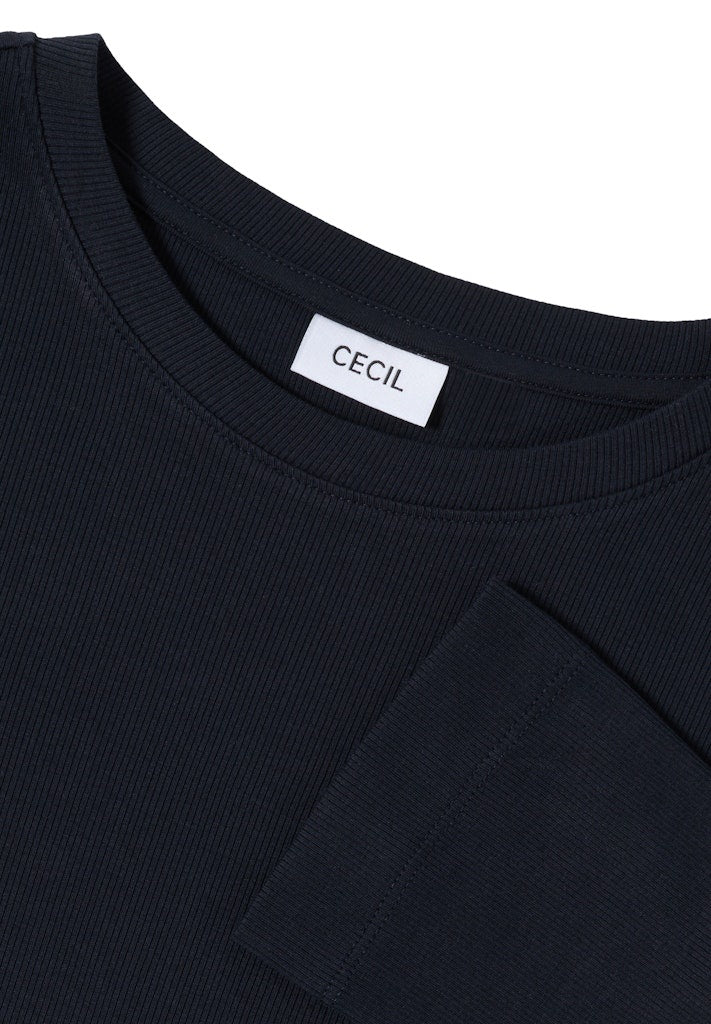 Cecil T-shirt NOS Solid Rib - 16831 Urban Dark Blue