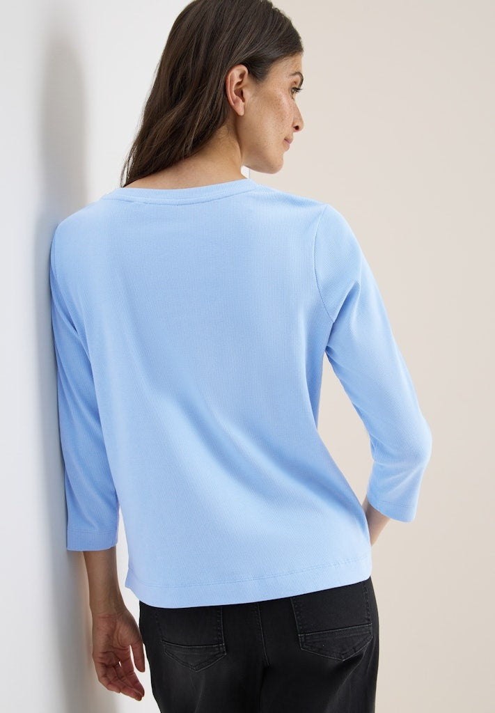 Cecil T-shirt NOS Solid Rib - 17339 Sporty Light Blue