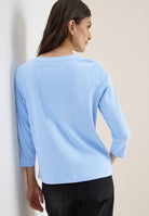 Cecil T-shirt NOS Solid Rib - 17339 Sporty Light Blue