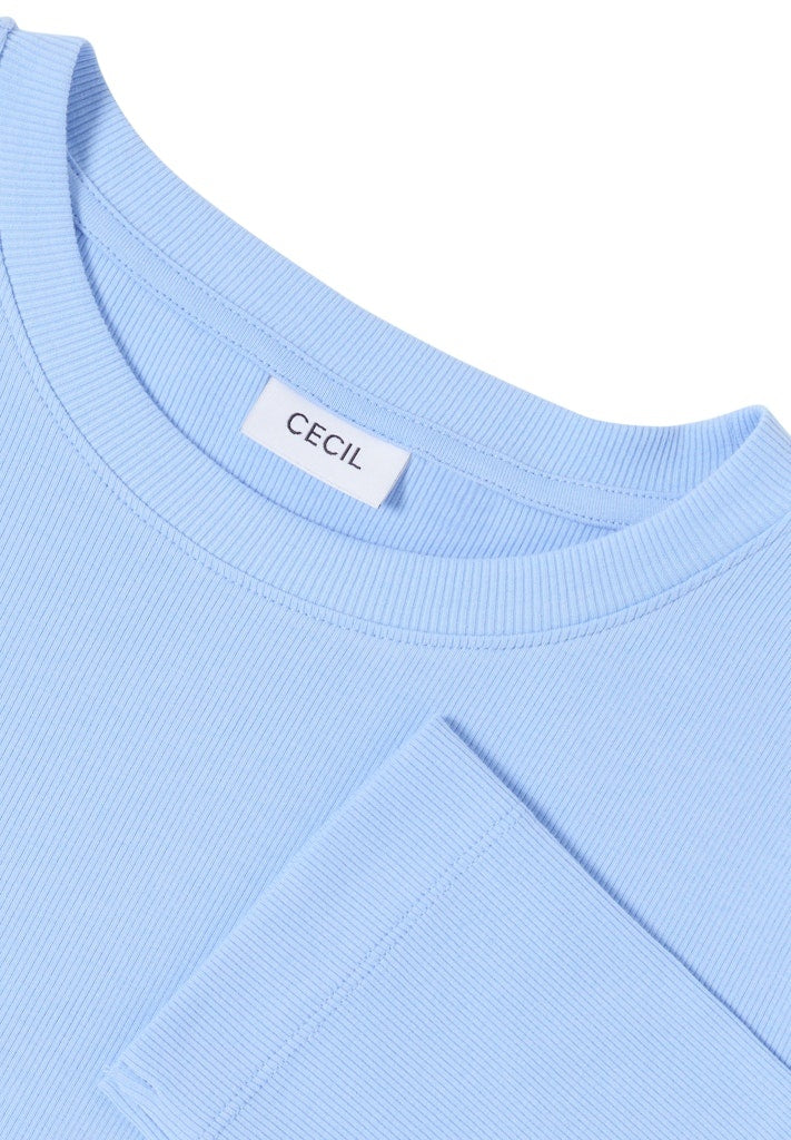 Cecil T-shirt NOS Solid Rib - 17339 Sporty Light Blue