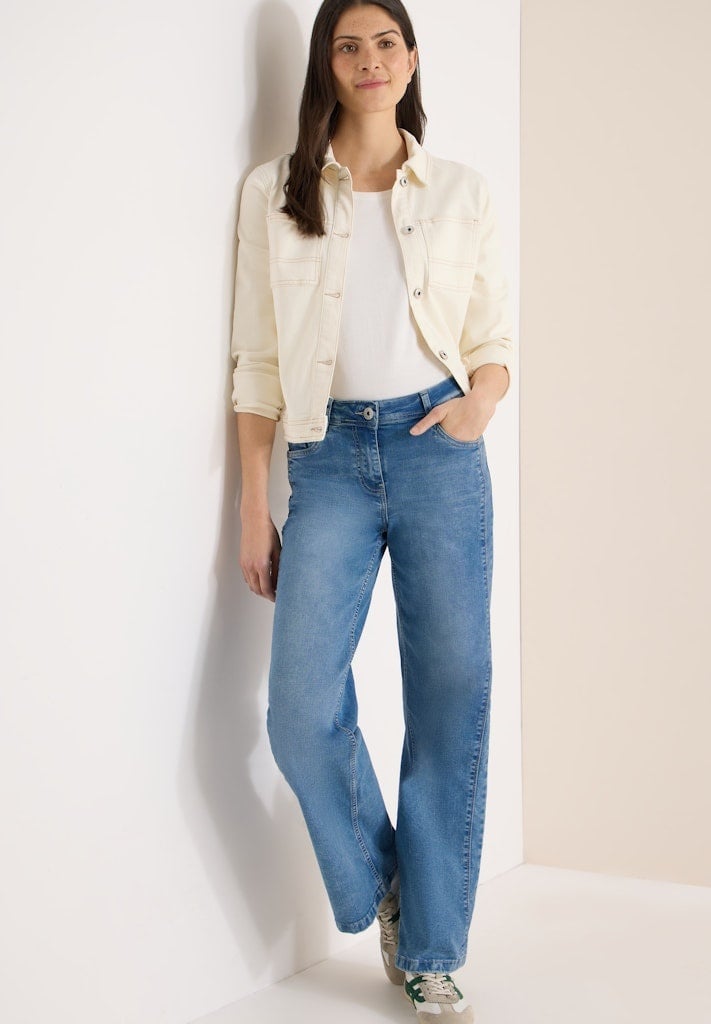 Cecil Wide Leg Jeans Toronto 380587 - 10369  Light Blue Washed 