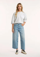 Cropped Wide Leg Jeans Boston S26_16_ - 3054 Sea Note Blue Wash
