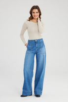 Cup of Joe Wide Leg Jeans Lili - Medium Blue