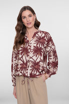 Geisha Blouse 63229-20 - 718 Ecru/Cherry Red