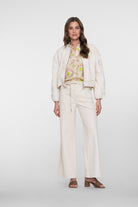 Geisha Broek 61013-10 - 718 Ecru Raw Linen Mix 