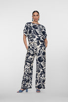 Geisha Broek 61141-26 - 675 Navy/Off-White 