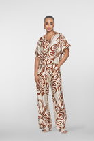Geisha Broek 61401-26 - 760 Ecru/Tabacco
