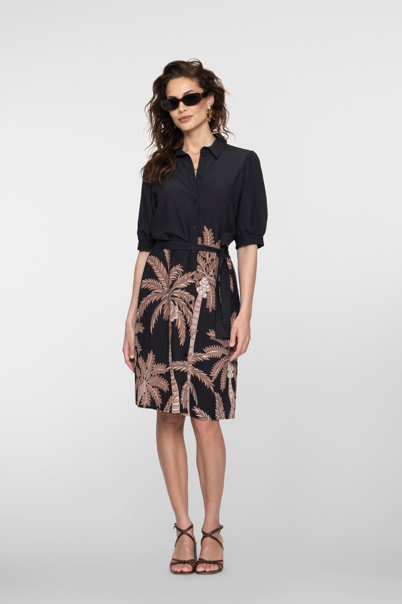 Geisha Jurk 67107-20 - 999 Black/Camel