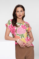 Geisha T-Shirt 63284-20 - 718 Ecru/Tobacco