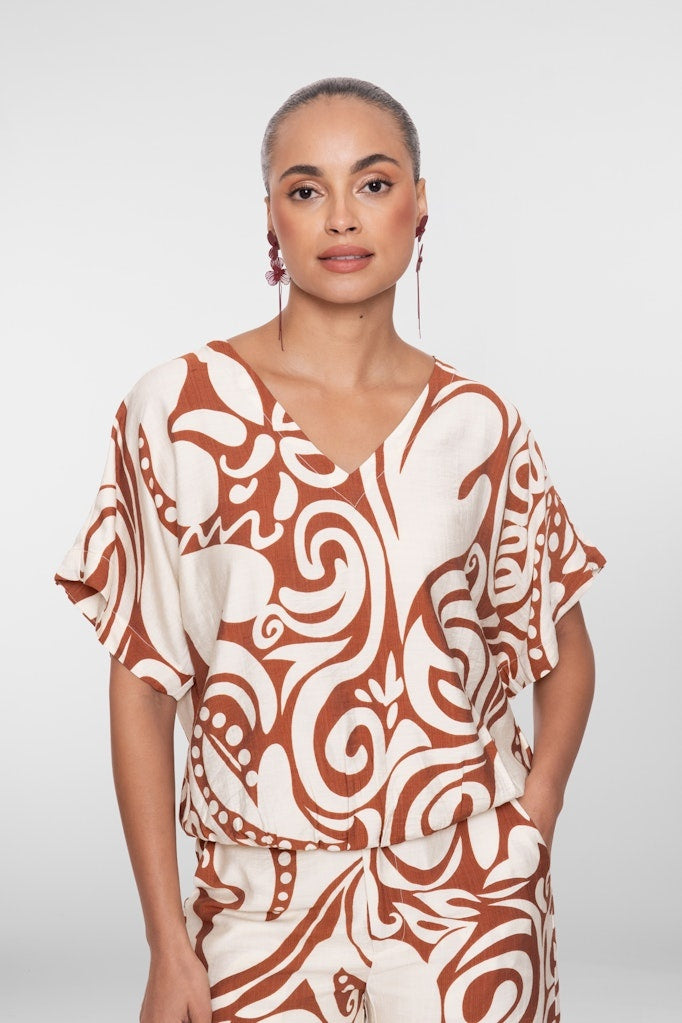 Geisha Top 63435-26 - 760 Ecru/Tabacco