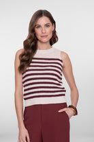 Geisha Top 64093-70 - 10 Off-White/Cherry Red