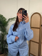 Greenfield Fashion Gestreepte Blouse - Blue Striped