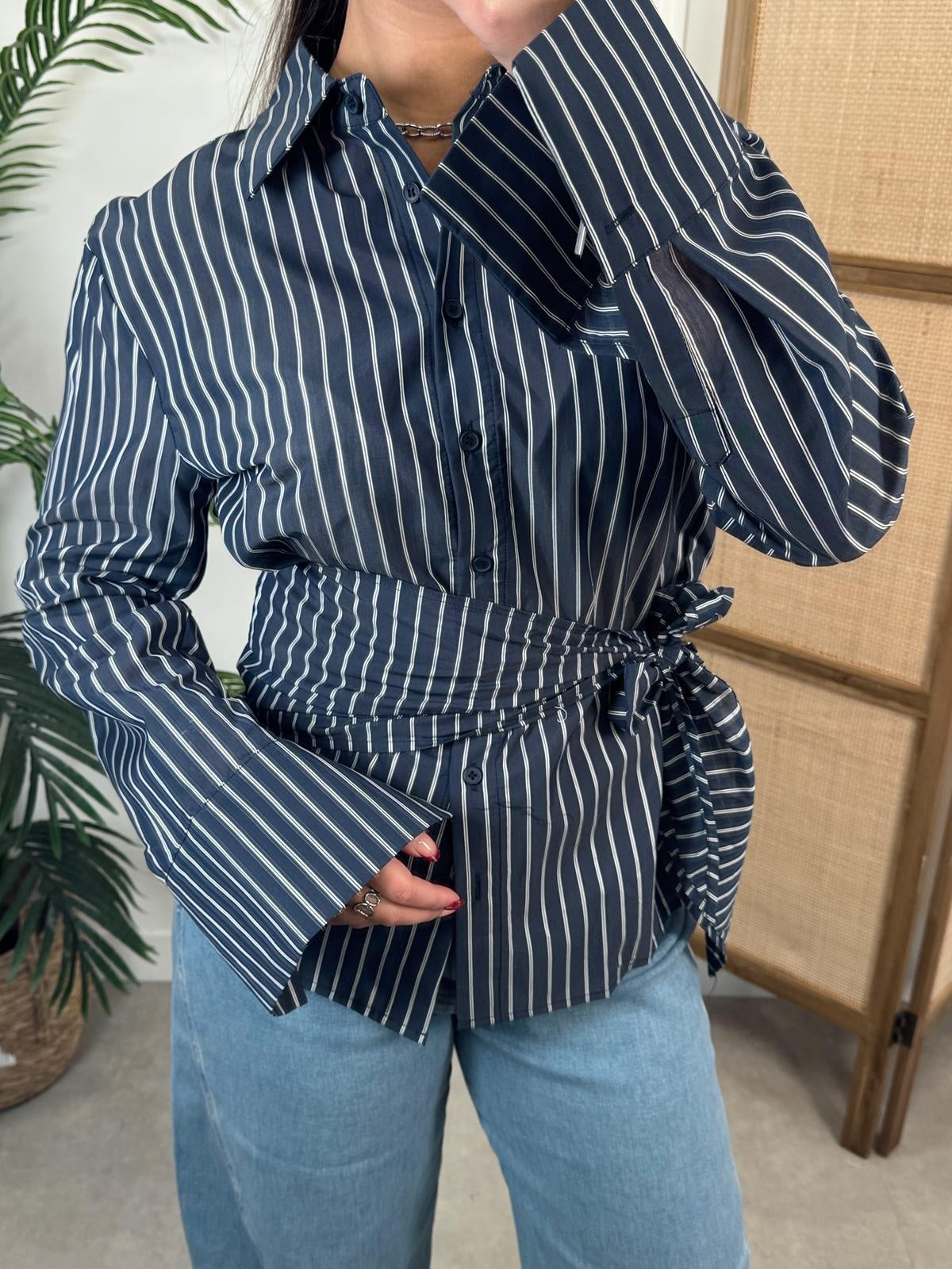 Greenfield Fashion Gestreepte Blouse - Dark Blue