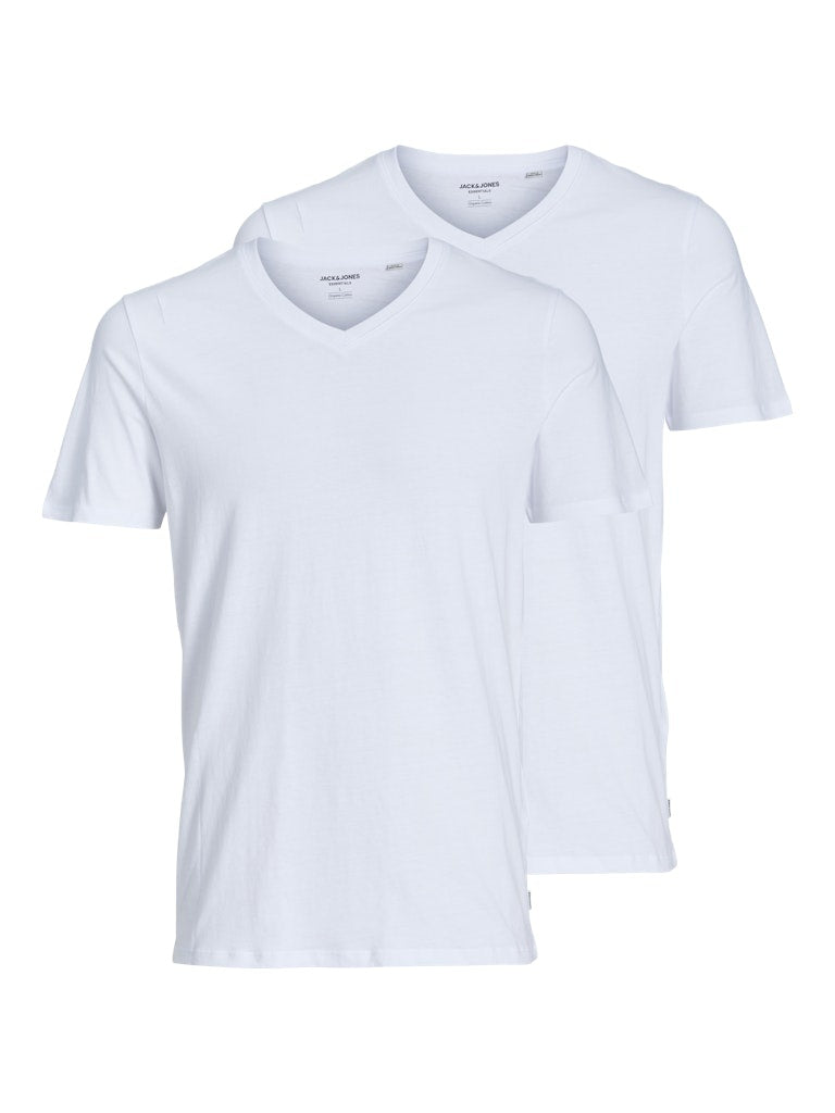 Jack & Jones T-shirt V-Neck 2 Pack 12133914 - White