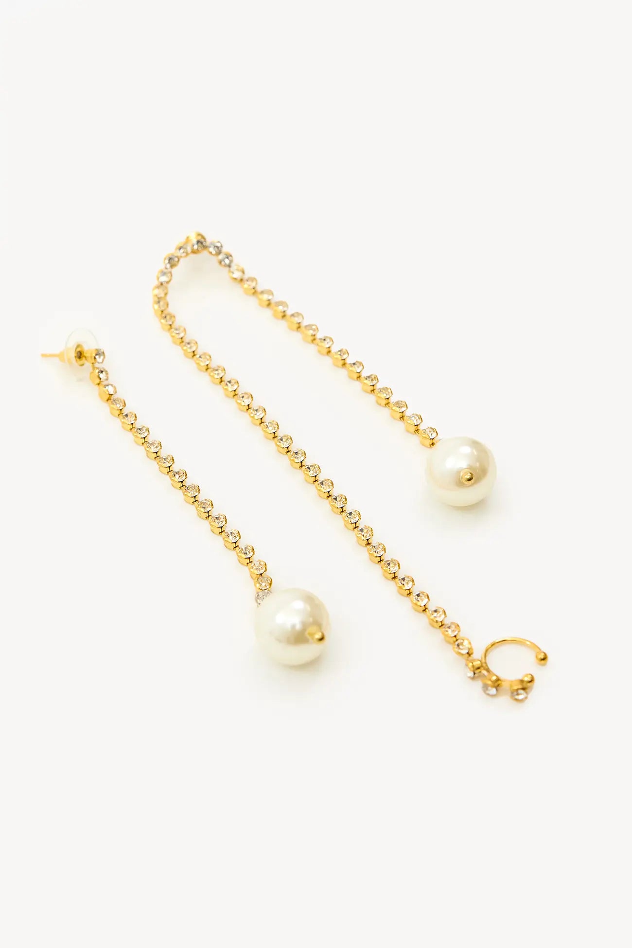 Loavies Oorbellen Parel & Earcuff - Sparkle & Shine - Gold