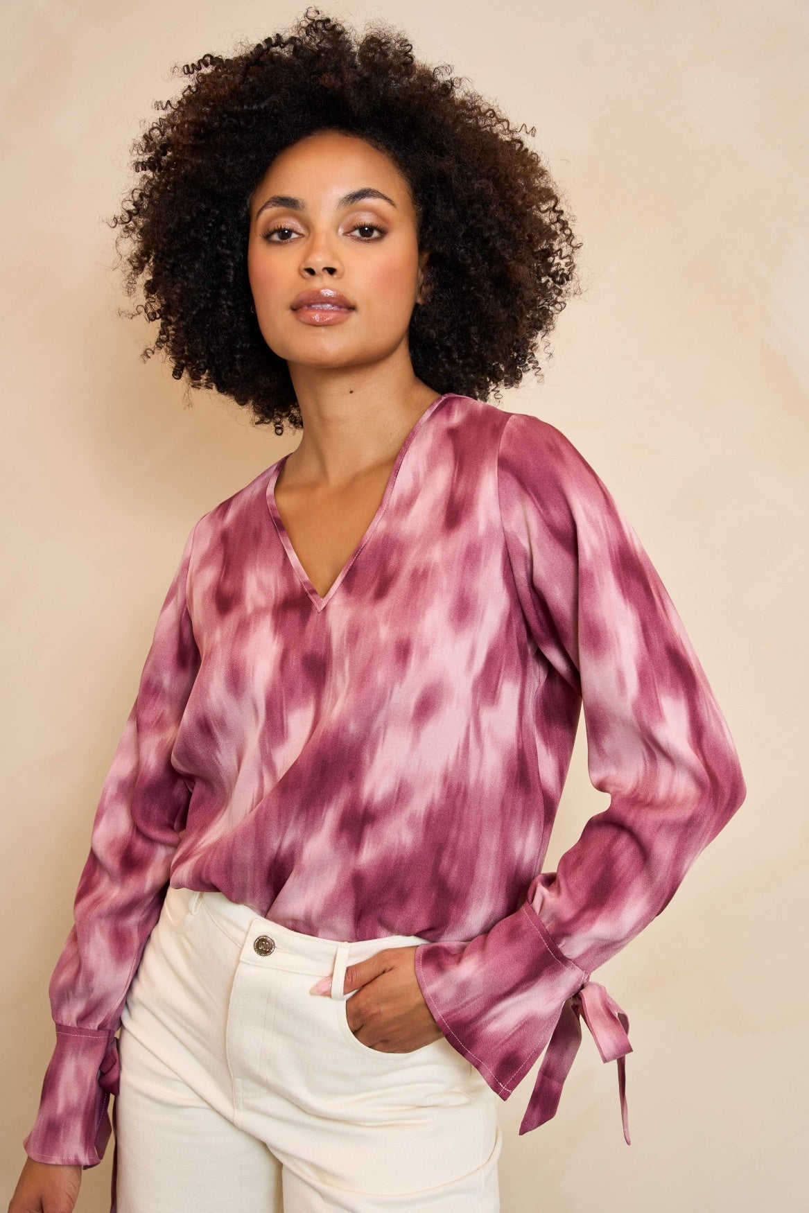 Lofty Manner Blouse Lora RA01 - 318 Mauve Ombre